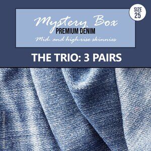 🌪️ SIZE 25 PREMIUM DENIM MYSTERY BOX: THE TRIO (3 PAIRS)